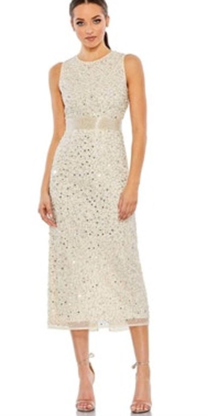Mac Duggal 93758 Dress Geometric Embellished Sleeveless Column Dress NWT 12